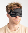 Man wearing EMF sleep mask from Leblok