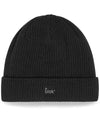 Leblok branded knitted beanie in black