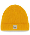 Mustard color knitted beanie Leblok with EMF protection