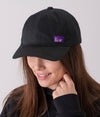 Leblok EMF protective cap in black on a woman