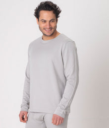  EMF protective mens long sleeved vest Leblok in grey on a model