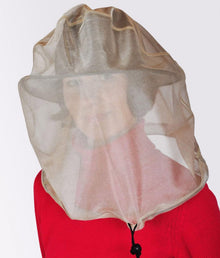  EMF protective head net Leblok displayed on a model