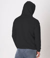 EMF protective pullover hoodie Leblok in black on a man - back