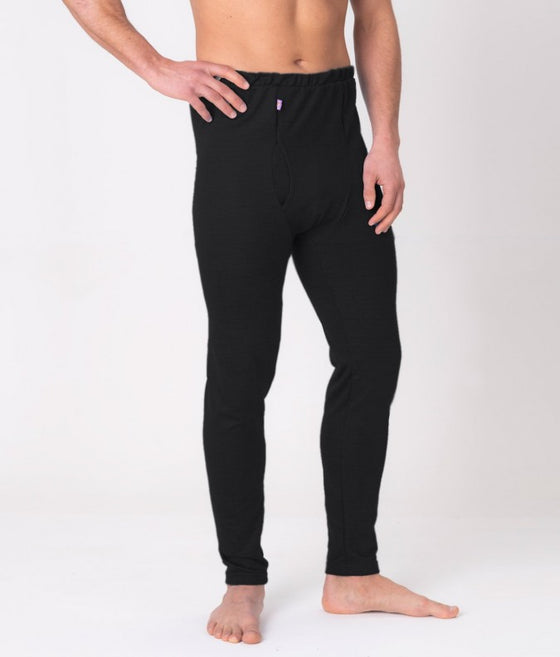 EMF protective long johns Leblok in black displayed on a model
