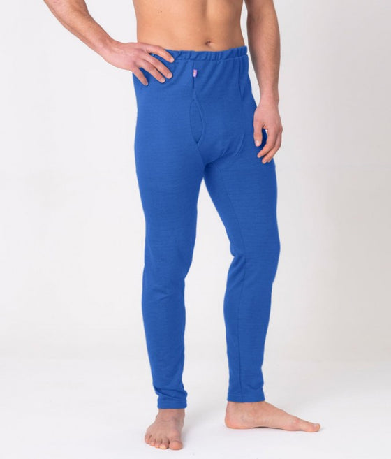 EMF protective long johns Leblok in blue displayed on a model