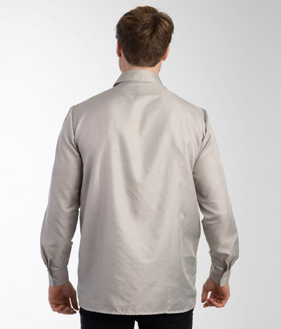 EMF protective casual shirt Leblok in grey on a man - back