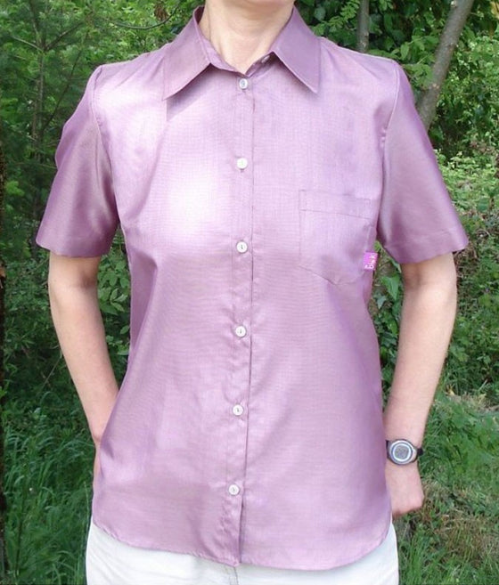 Leblok EMF protective summer shirt on a woman - front