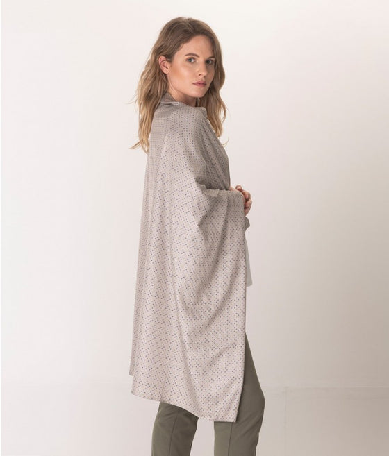 Leblok EMF scarf in polka dot on a woman