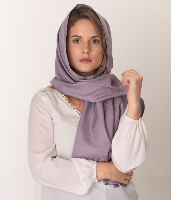 Leblok EMF shielding scarf medium size - on a model